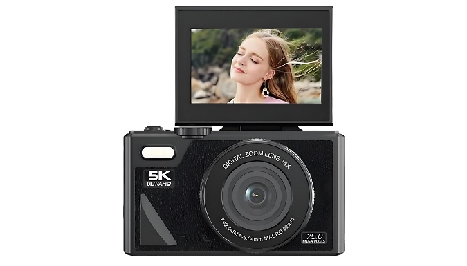 5K Autofocus Vlogging Camera with 3-Inch Flip Screen - 2 Colours, Optional Upgrade!