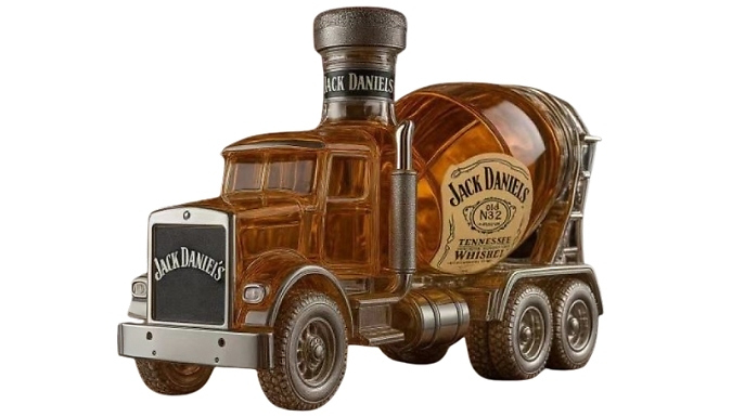 Semi Truck Shaped Whiskey Decanter Bottle