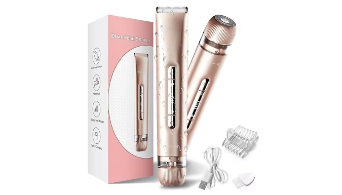 Electric Dual Head 2-in-1 Waterproof Bikini Trimming Shaver - 3 Colours!