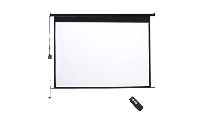 Remote Control Pull-Down Projector Screen - 4 Sizes