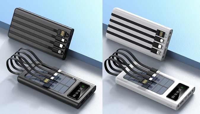 Dual USB Solar Power Bank With Flashlight - 2 Colours