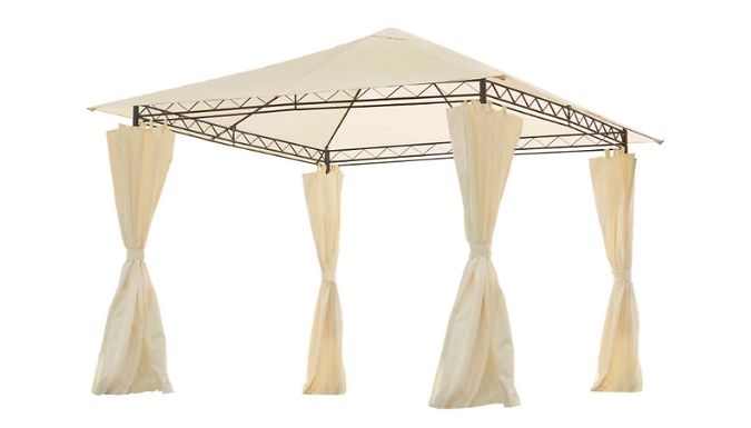 Weather-Resistant Metal Gazebo with Removeable Sides - 3x3m