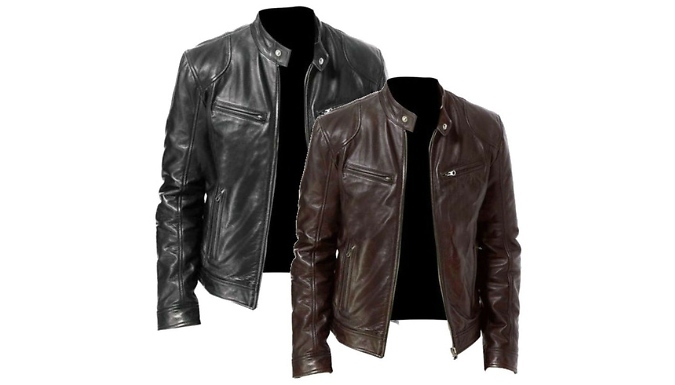 Men's Vintage Motorcycle Style Jacket - 2 Colours & 5 Sizes