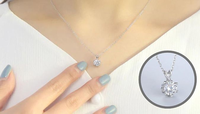 Simulated Crystal Pendant Necklace