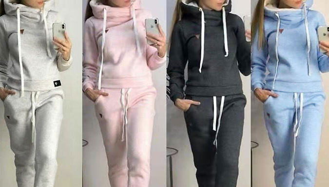 Women's Casual Hooded Tracksuit Set - 3 Colours & 6 Sizes