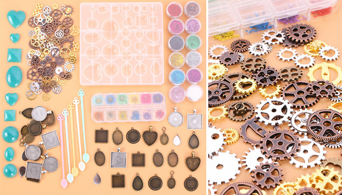 Spezzee 45-Piece Set of DIY Jewellery-Making Silicone Resin Moulds & Pendants
