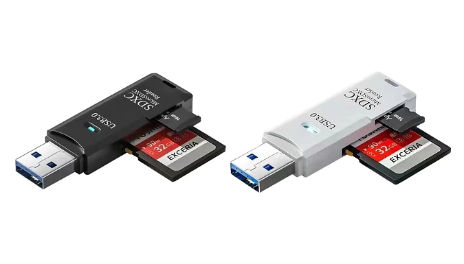 2-in-1 Micro SD Card Reader - 2 Colours