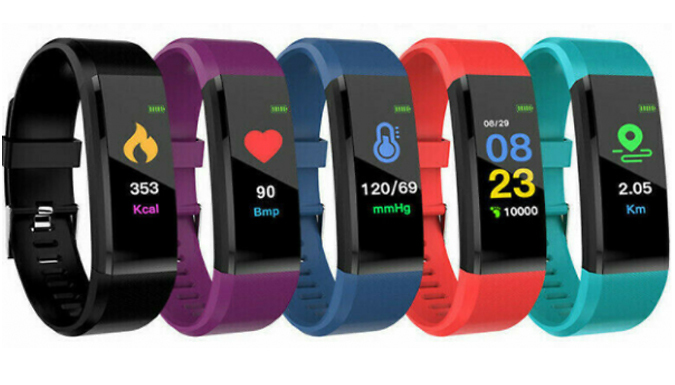 HR12+ Fitness Tracker with Blood Pressure, Oxygen & Heart Rate Monitor - 5 Colours from GoGroopie