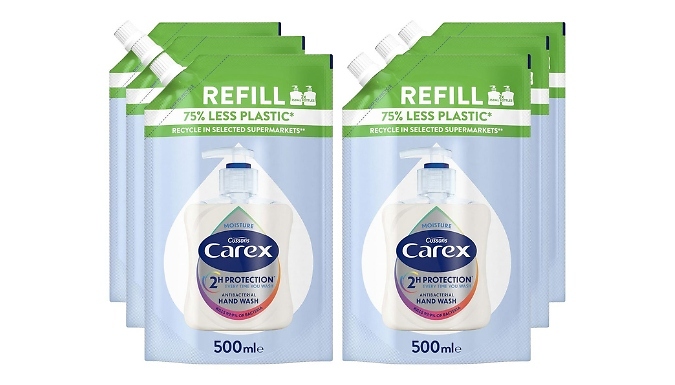 Carex Antibacterial Hand Wash Refills - 3 or 6 Pack!