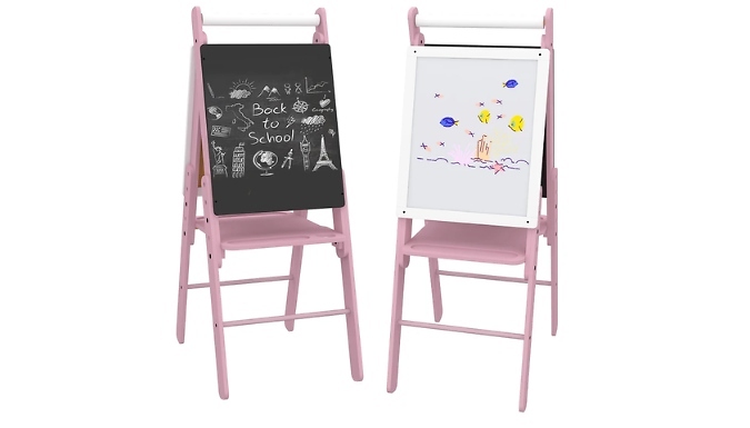 3-in-1 Kids Adjustable Art Easel - Blue or Pink