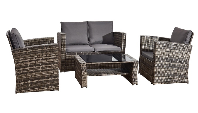 4-Piece Rattan Garden Furniture Sofa Set