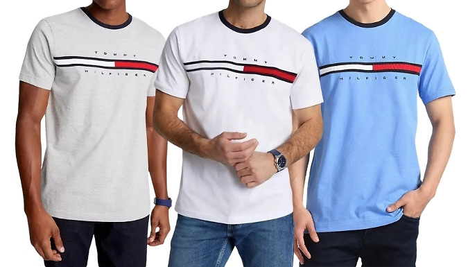 Men's Tommy Hilfiger Signature Stripe T-Shirt - 7 Colours & 6 Sizes