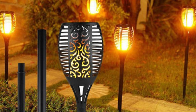 Solar Garden Lamp With Flickering Flame - 1, 2 or 4