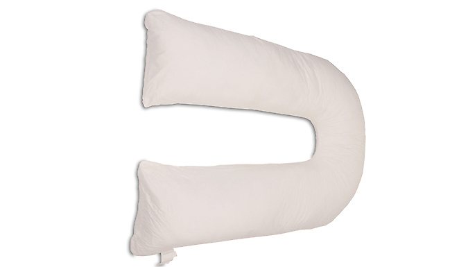 9ft or 12ft Giant U-Shaped Anti-Allergenic Pillow with Optional Pillow Case - 8 Colours