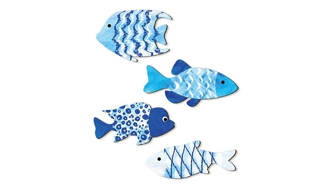 Fish-Shaped Bathroom Wall Decor Set - 2 Colours