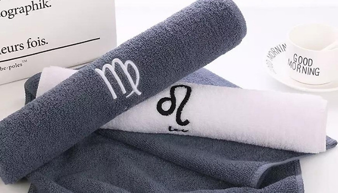 One or Two Star Sign Embroidered Towels - 72 Options!