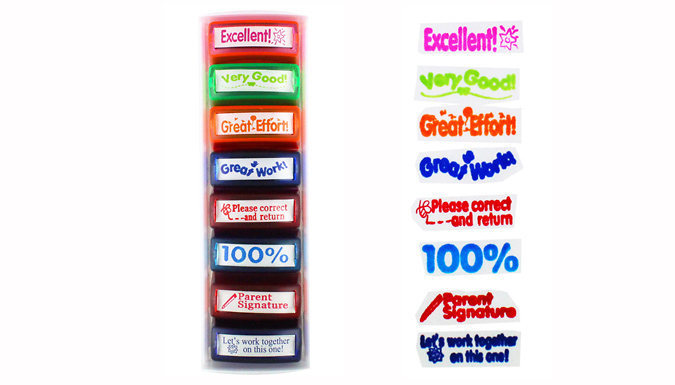 Set of Eight Ink Reward Stamps