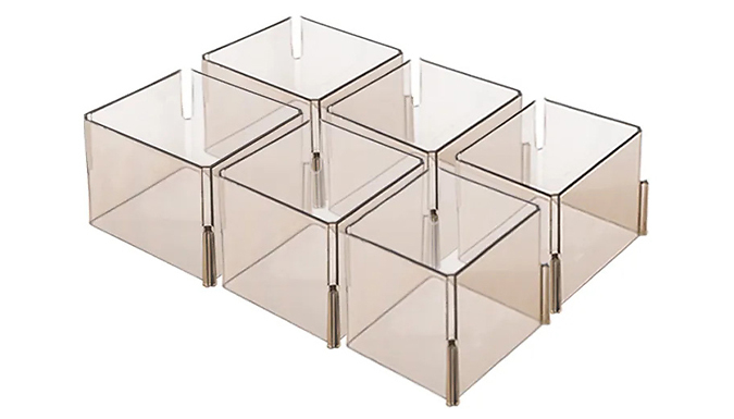 Drawer Organising Connectable Dividers - 6 to 30 Sections