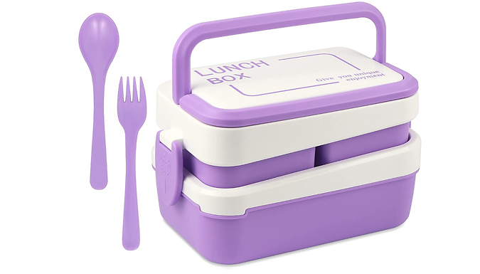 2-Tiered Microwaveable Lunch Box - 3 Colours
