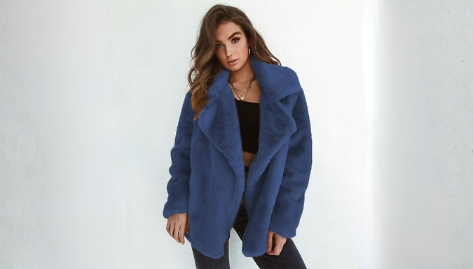 Women's Warm Faux Fur Lapel Jacket - 9 Colours & 6 Sizes