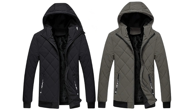 Men's Quilted Hooded Coat - 2 Colours