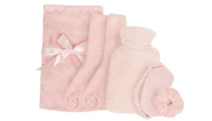 5-Piece Cosy Hot Water Bottle Gift Set - 2 Colours