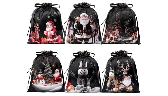 12-Piece Reusable Christmas Gift Bags