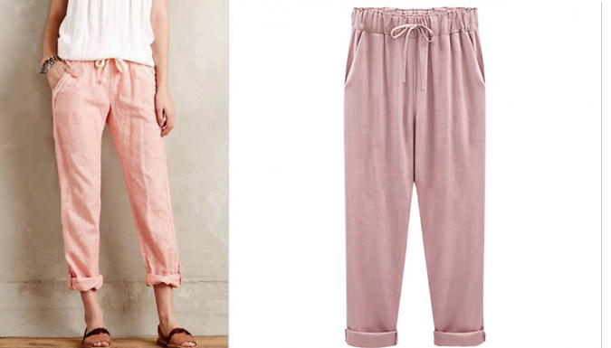 Linen Slack Trousers - 5 Colours & 3 Sizes at Go Groopie