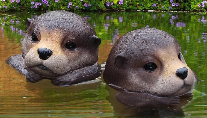 Floating Otter Head Garden Ornament - 1 or 2-Pack!