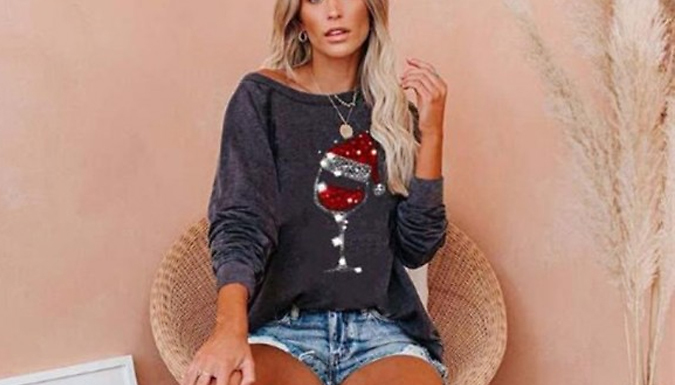 Glitter Glass Christmas Jumper - 3 Colours & 6 Sizes