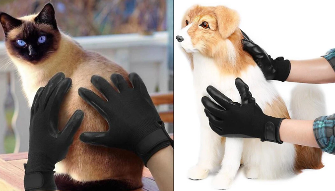 Grooved Pet Grooming Gloves - 2 Colours Grooved Pet Grooming Gloves - 2 Colours