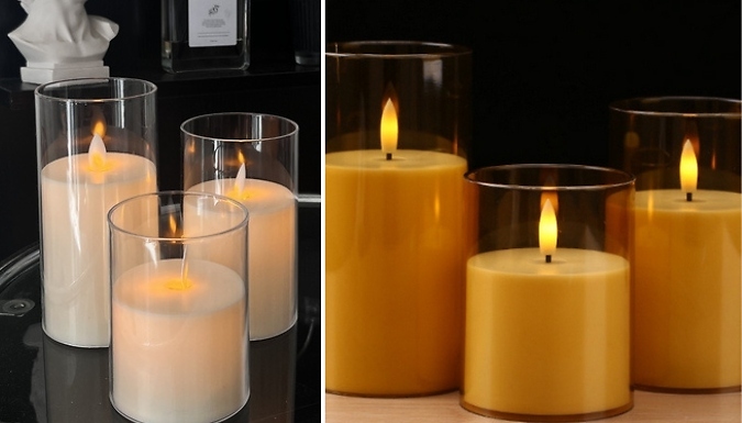 3-Piece LED Flameless Candle Set