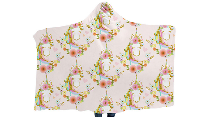 Kids Unicorn Soft Cloak Blanket - 10 Designs & 2 Sizes