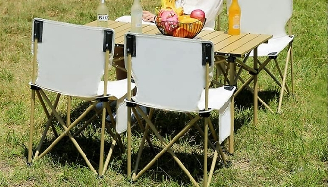 1 or 2-Pack of Portable Folding Camping Chairs - 4 Colours, 2 Sizes