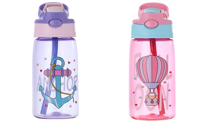 Children’s 480ml Plastic Straw Cup - 9 Designs