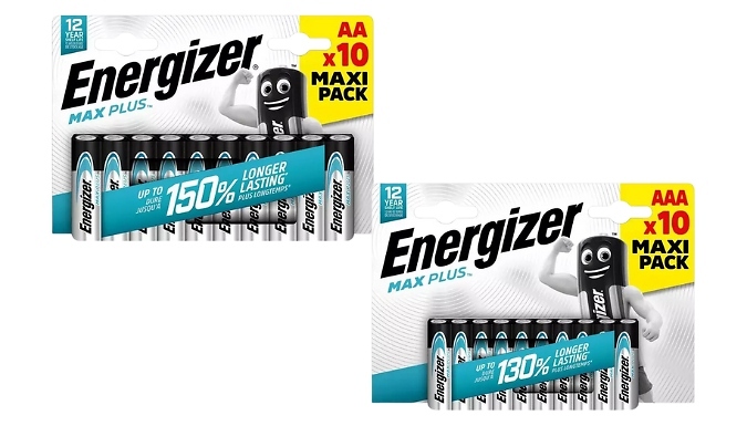 Energizer MaxPlus Alkaline AA or AAA Batteries - 6 Options