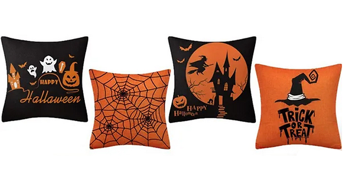 4-Piece Halloween Pillow Case Set