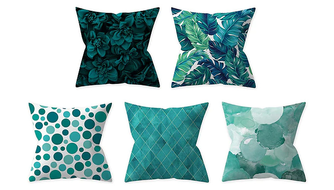Aqua Turquoise Blue Cushion Cover - 5 Designs