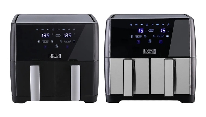 8L Touch Screen Dual Basket Air Fryer - 2 Colours