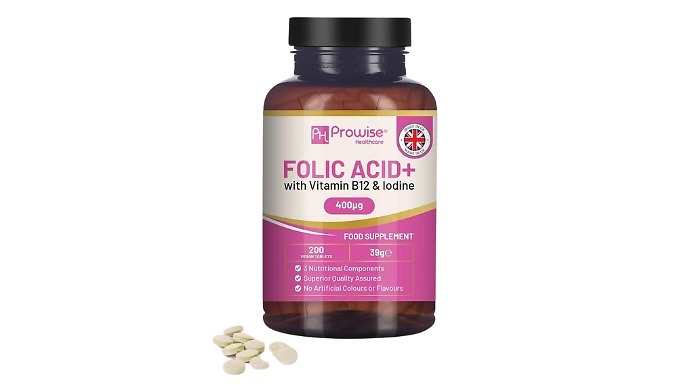 Folic Acid+ 400 with Vitamin B12 & Iodine Tablets from Go Groopie IE