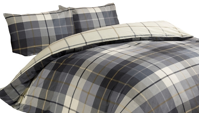 Brushed Cotton Flannelette Duvet Set - 3 Colours & 4 Sizes