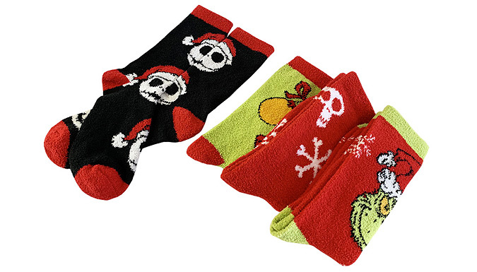 4-Pairs Cosy Holiday Themed Socks