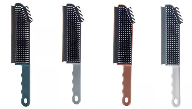 1 or 2-Pack of 3 In 1 Silicone Window Cleaning Brushes - 4 Colours