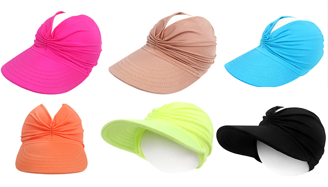 Wide Brim Anti-UV Open Top Summer Hat - 7 Colours & 2 Sizes