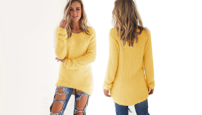 Fluffy Long-Sleeve Jumper - 5 Colours & 5 Sizes