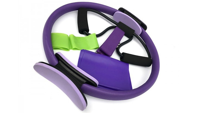 5 Piece Pilates Yoga Ring Fitness Accessories Set - 7 colours