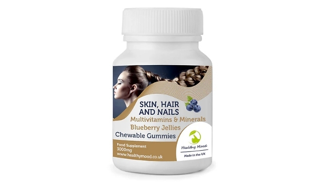 Hair, Skin & Nails Multivitamins & Minerals Gummies - Blueberry Flavour!