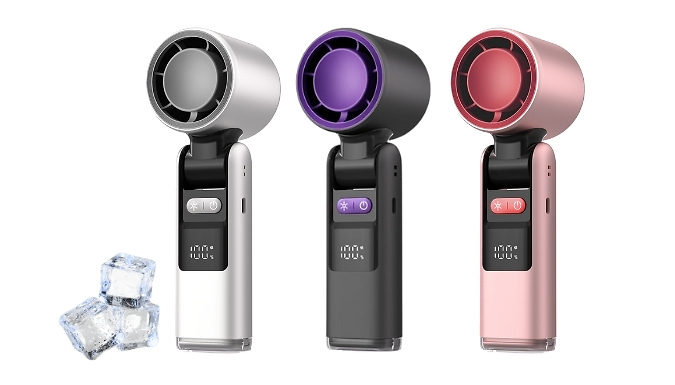 High-Speed Turbo Folding Handheld Fan - Optional Ice Cooling Feature!