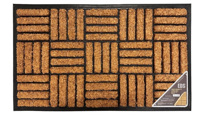 EDS Coco Coir Doormat with Non-Slip Rubber Backing - 1 to 4-Pack!
