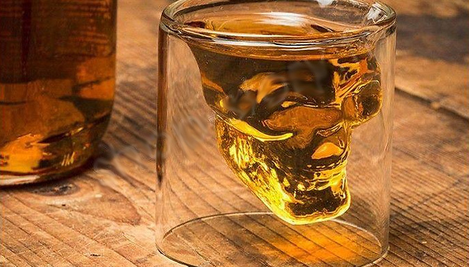 Shop-Story 4 or 6-Pack of Skull Double-Wall Whisky Glasses